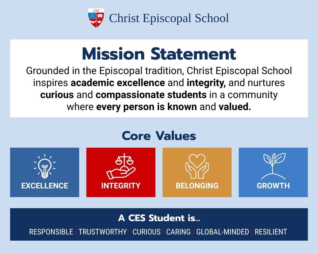 Christ Episcopal School mission statement and core values introduced in 2026