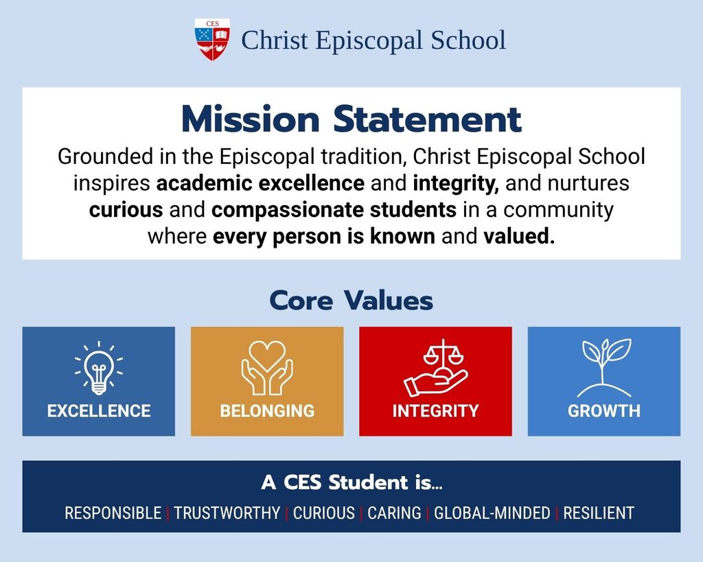 Christ Episcopal School mission statement and core values introduced in 2026